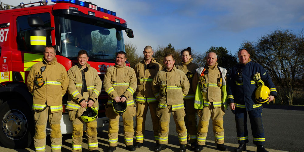 Firefighters Train At London Luton Airport